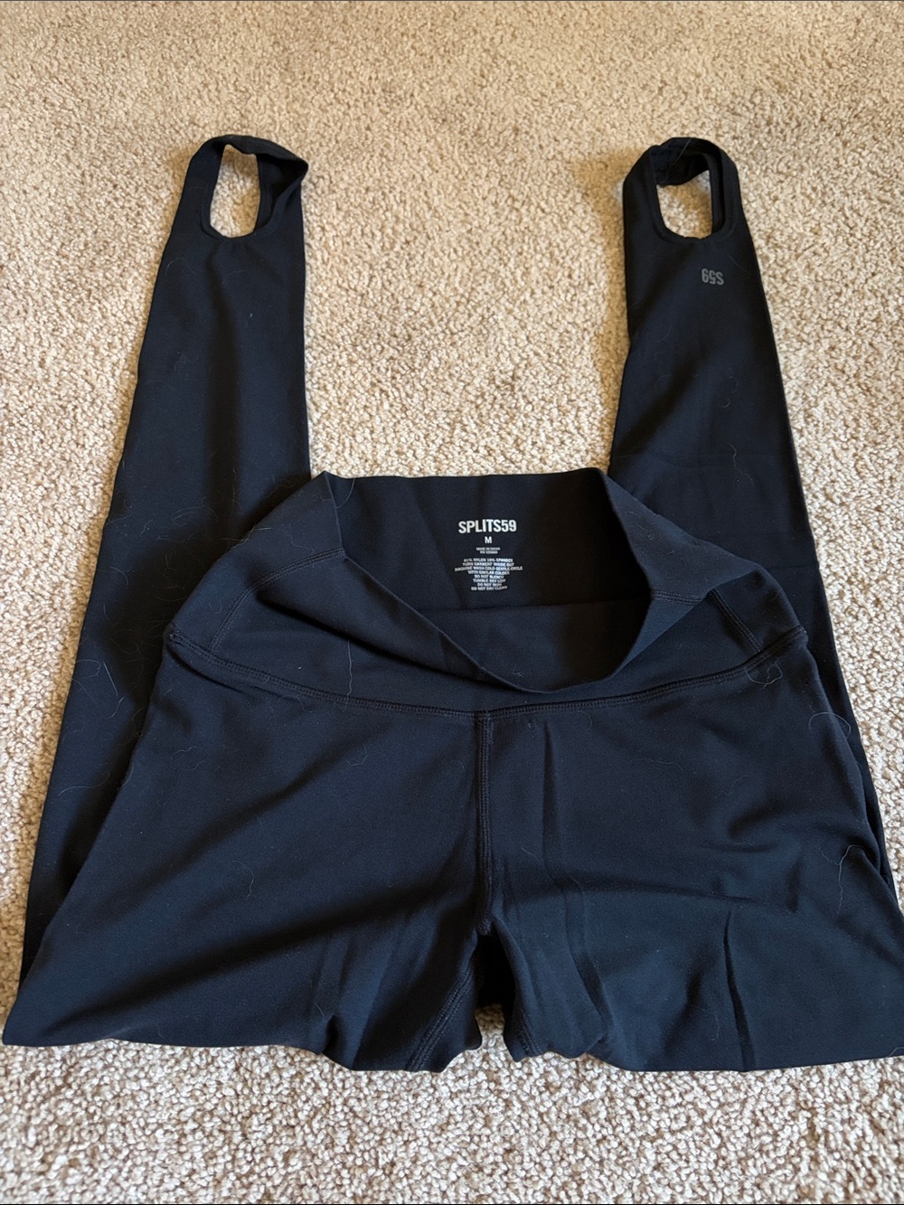 Splits59 Black High-Waist Stirrup Active Leggings